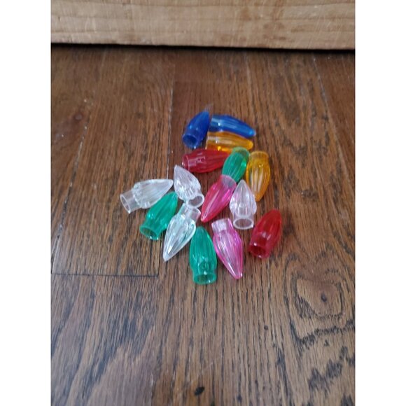 Vtg Christmas Light Cover Reflectors For GE lights multi color lot of 15 - Picture 1 of 4